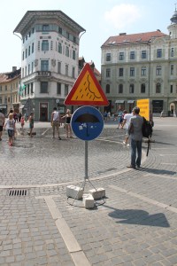 Pioggia finta a Lubiana